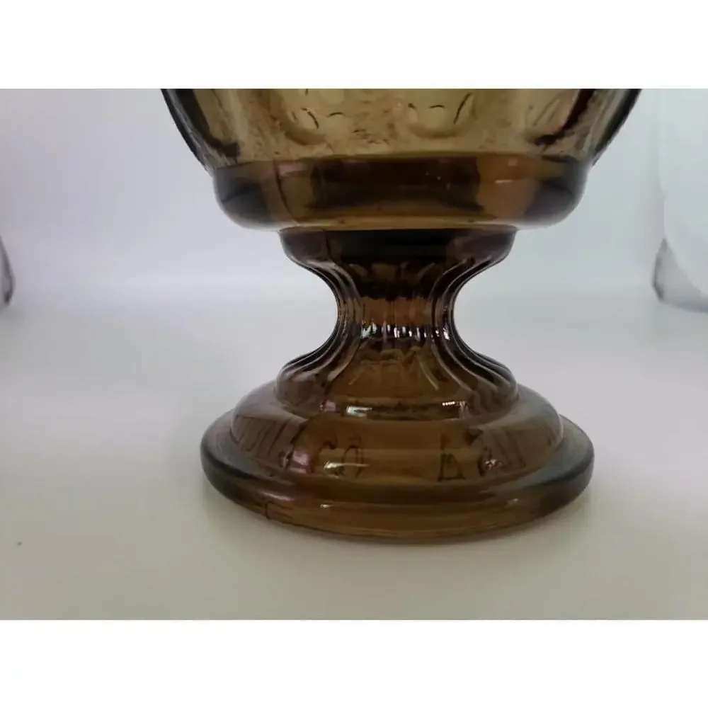 Vintage Glass E. O. Brody Co. Cleveland Ohio Light Brown Compote Bowl Candy Dish
